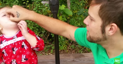 爸爸把女兒鼻子偷走